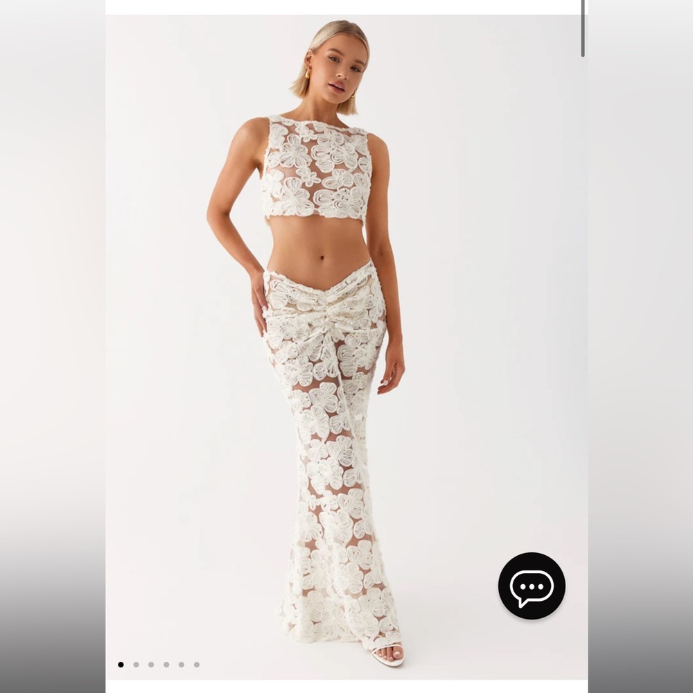 PEPPERMAYO FIORELLA MAXI SKIRT SET in color Ivory